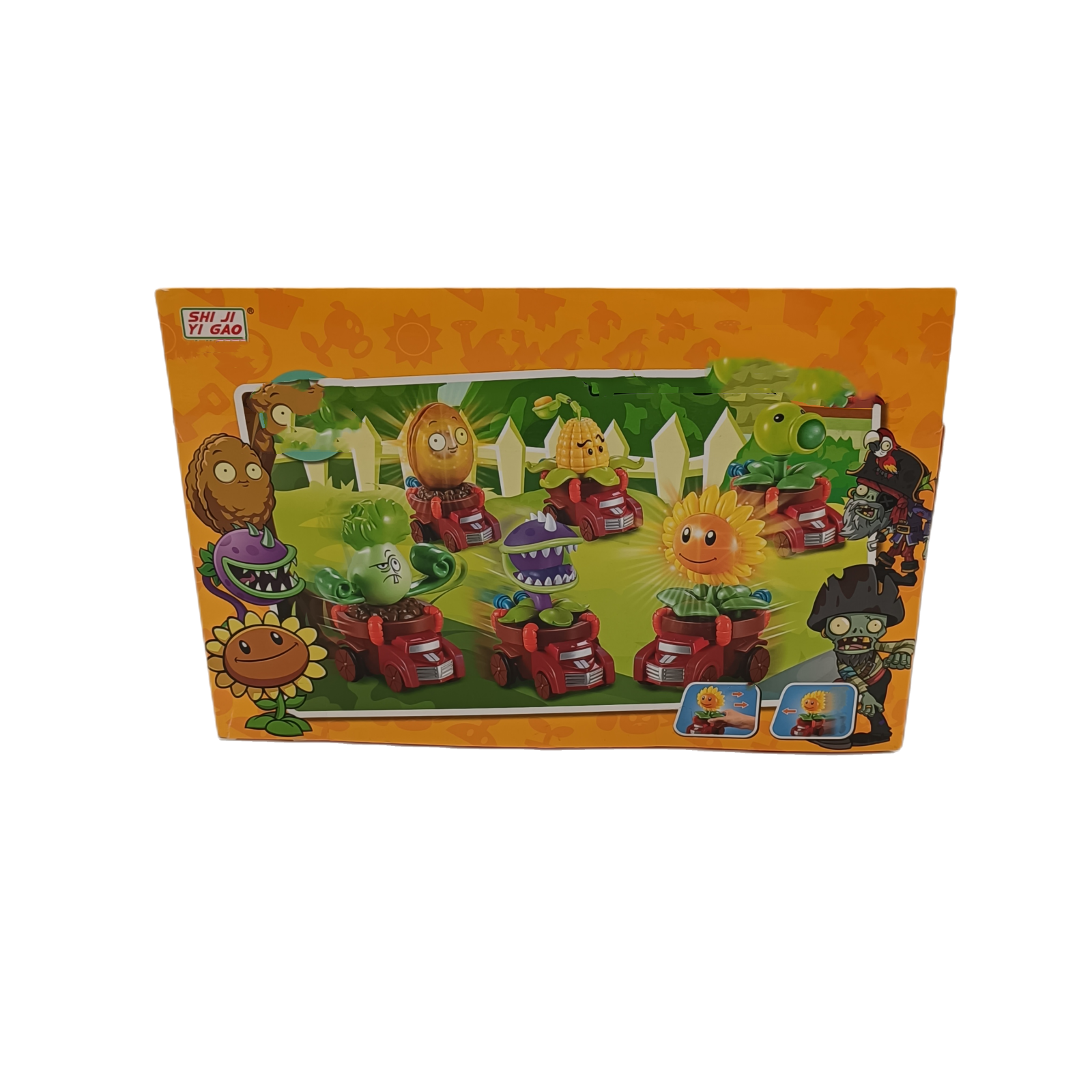 PLANTS VS ZOMBIES PULL BACK VEHICLE  Light 3PCS Children's Gifts Delivery Bag