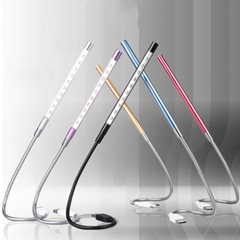 NEW Metal Material USB LED Light Lamp 10LEDs Flexible Book Reading Lights